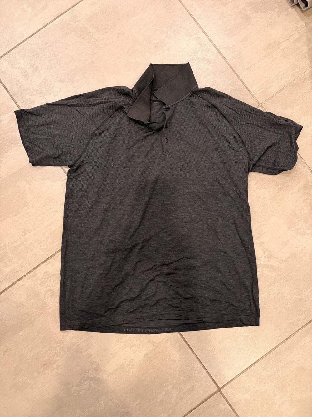 Lululemon Metal Vent Tech Polo Shirt Charcoal Grey XXL